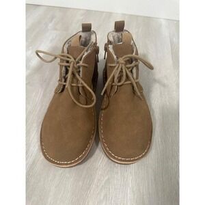 Kids Nolincoln PU Faux Suede Shearling Lined Boots Size 13M Brown Zip Lace Up